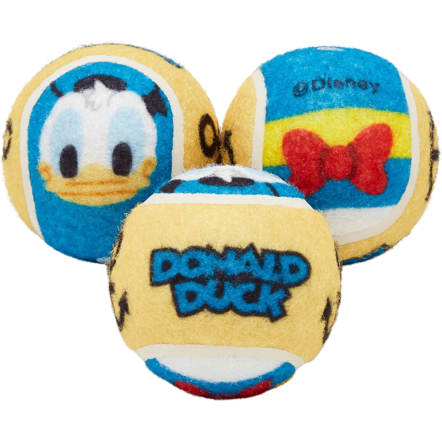 Disney Donald Duck Fetch Squeaky Tennis Ball Dog Toy, 3 Count 1 Disney Donald Duck Fetch Squeaky Tennis Ball Dog Toy, 3 Count