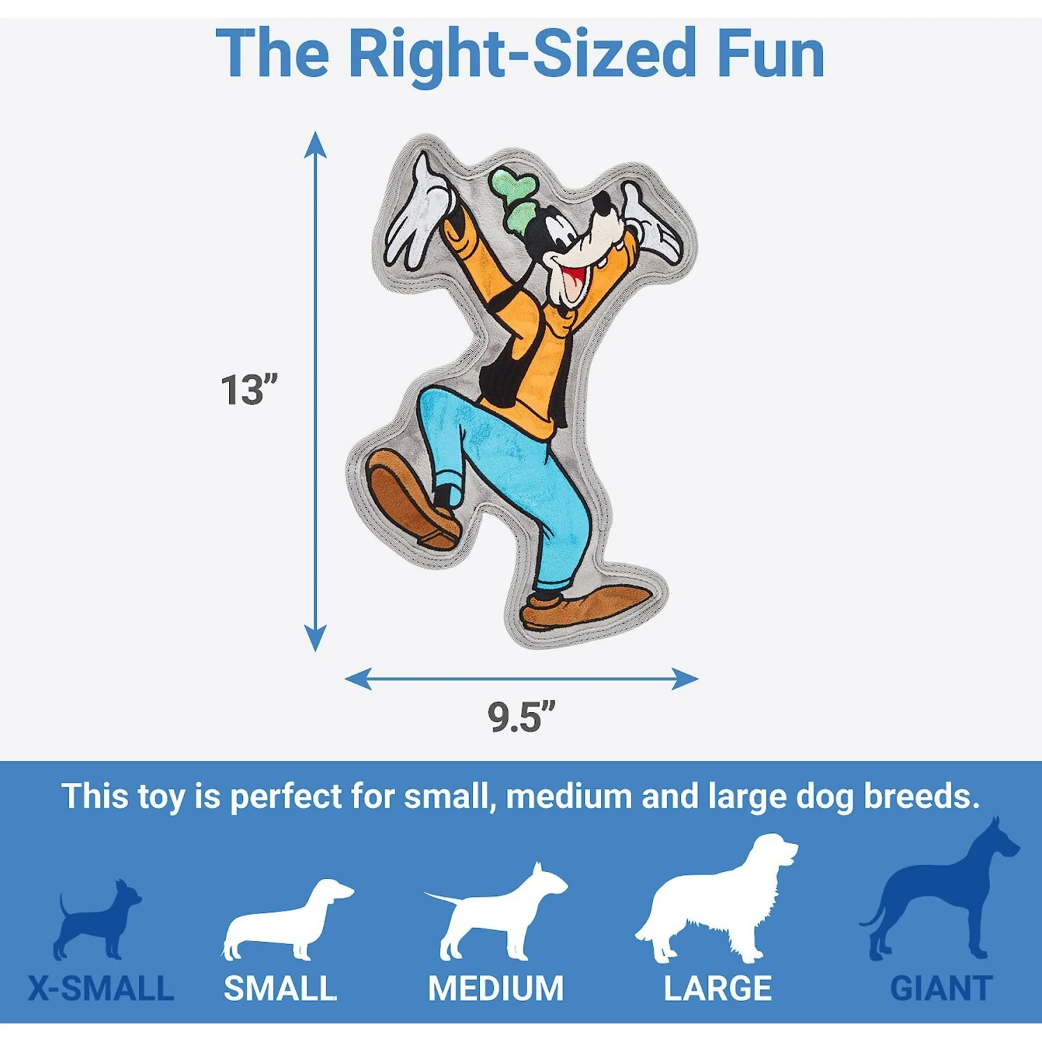 Disney Goofy Flat Plush Squeaky Dog Toy 2 Disney Goofy Flat Plush Squeaky Dog Toy - Image 2