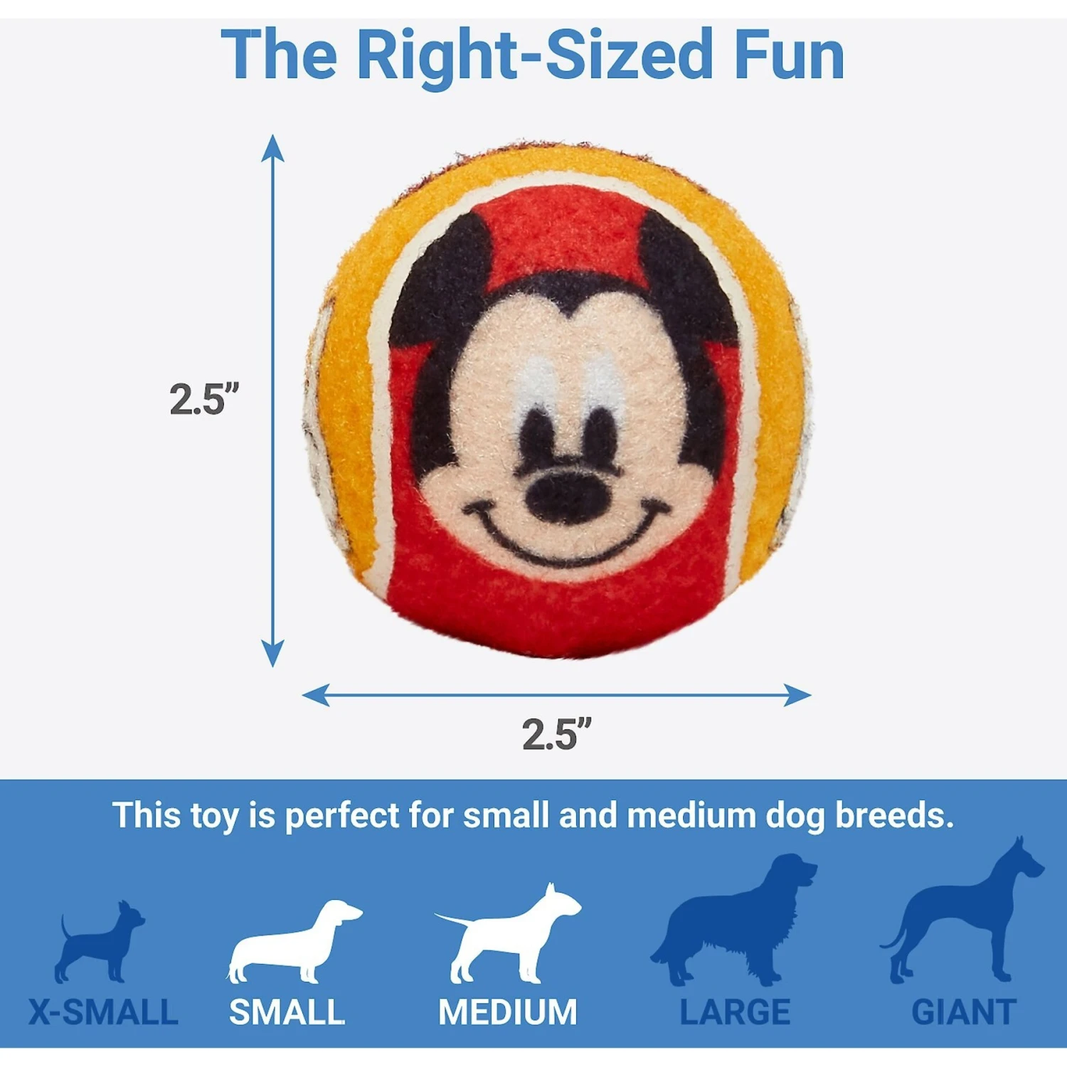 Disney Mickey Mouse Fetch Squeaky Tennis Ball Dog Toy, 3 Count 2 Disney Mickey Mouse Fetch Squeaky Tennis Ball Dog Toy, 3 Count - Image 2