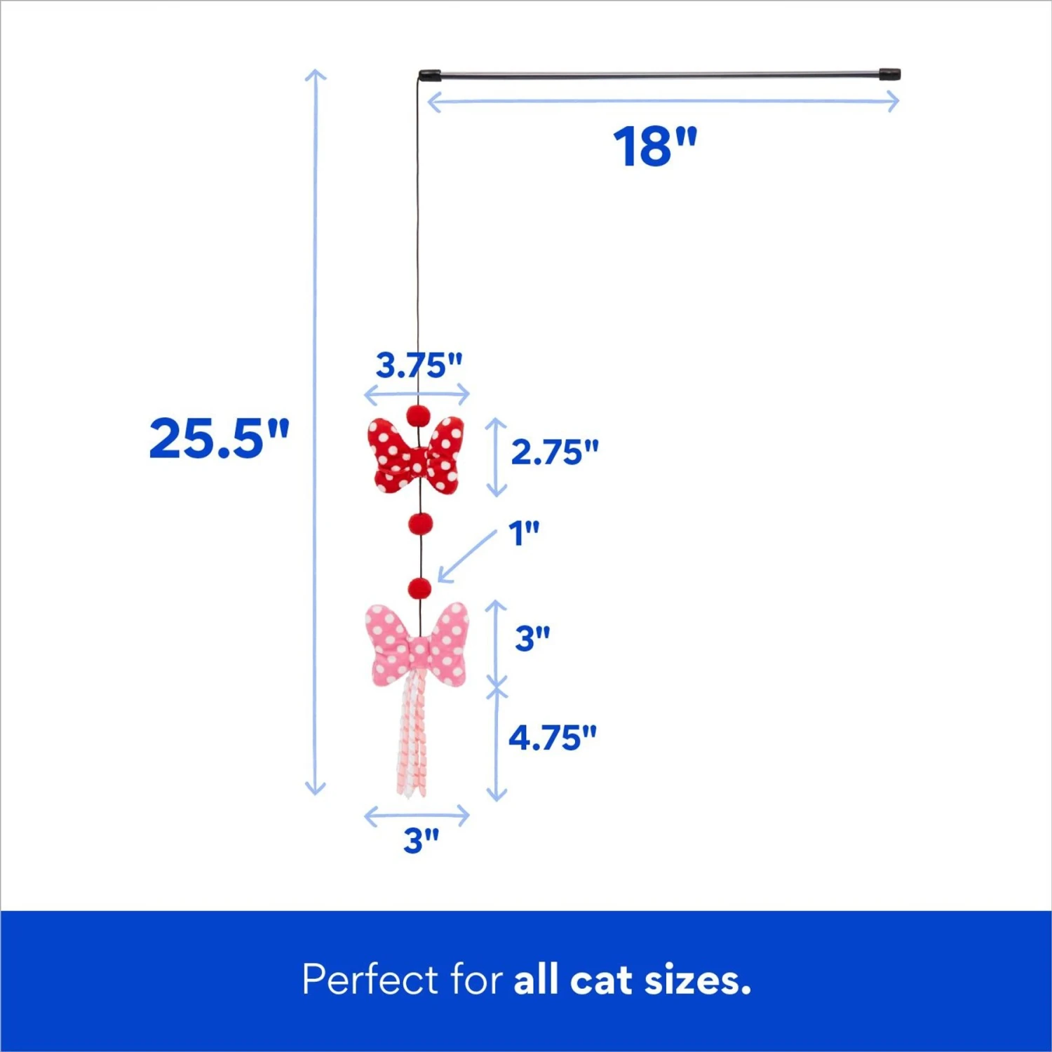 Disney Minnie Mouse Bows Teaser Cat Toy With Catnip 2 Disney Minnie Mouse Bows Teaser Cat Toy With Catnip - Image 2