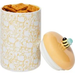 Disney Winnie The Pooh Yellow Ceramic Dog & Cat Treat Jar -Disney 280637 PT4. AC SS1800 V1628535376