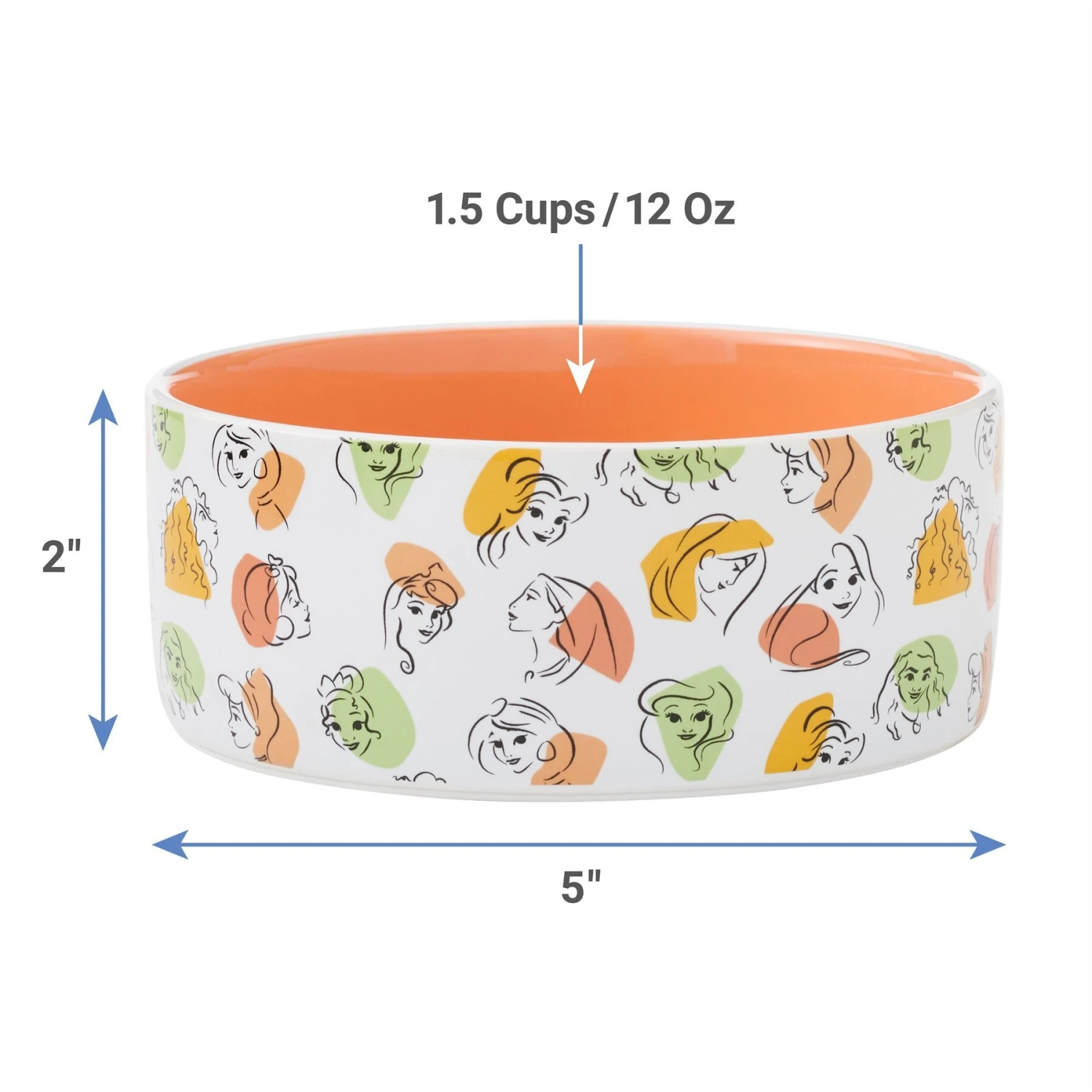 Disney Princesses Non-Skid Ceramic Dog & Cat Bowl 2 Disney Princesses Non-Skid Ceramic Dog & Cat Bowl - Image 2