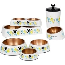 Disney Mickey Mouse Lemons Slanted Elevated Stainless Steel Dog & Cat Bowl, 1.5 Cup -Disney 315304 PT8. AC SS1800 V1647288783