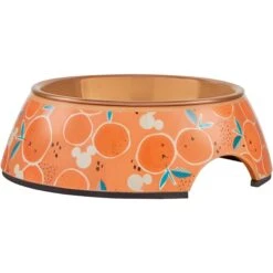 Disney Mickey Mouse Orange Bamboo Melamine Stainless Steel Dog & Cat Bowl
