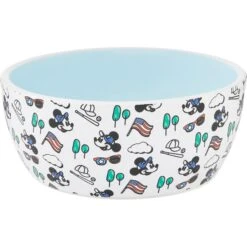Disney 5 Disney Mickey Mouse Americana Non-Skid Ceramic Cat Bowl