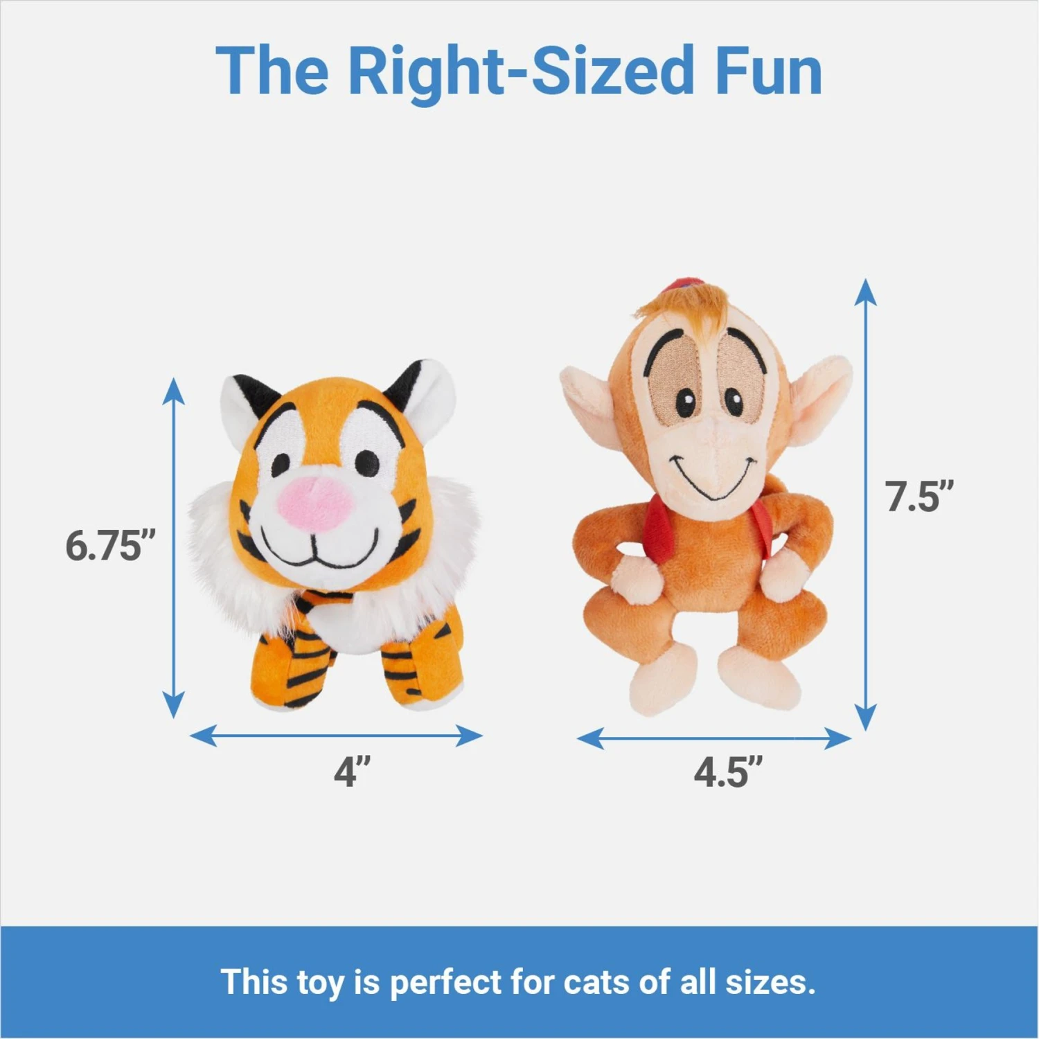 Disney Aladdin Rajah & Abu Plush Cat Toy With Catnip, 2 Count 2 Disney Aladdin Rajah & Abu Plush Cat Toy With Catnip, 2 Count - Image 2