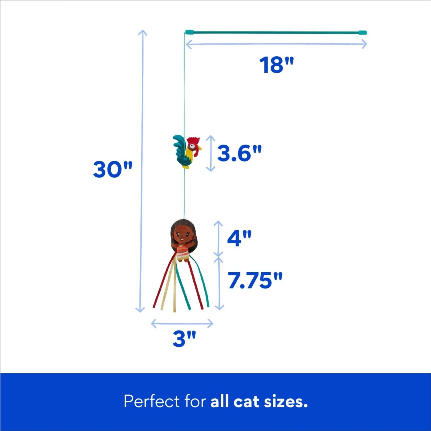 Disney Princess Moana Teaser Wand Cat Toy With Catnip 2 Disney Princess Moana Teaser Wand Cat Toy With Catnip - Image 2