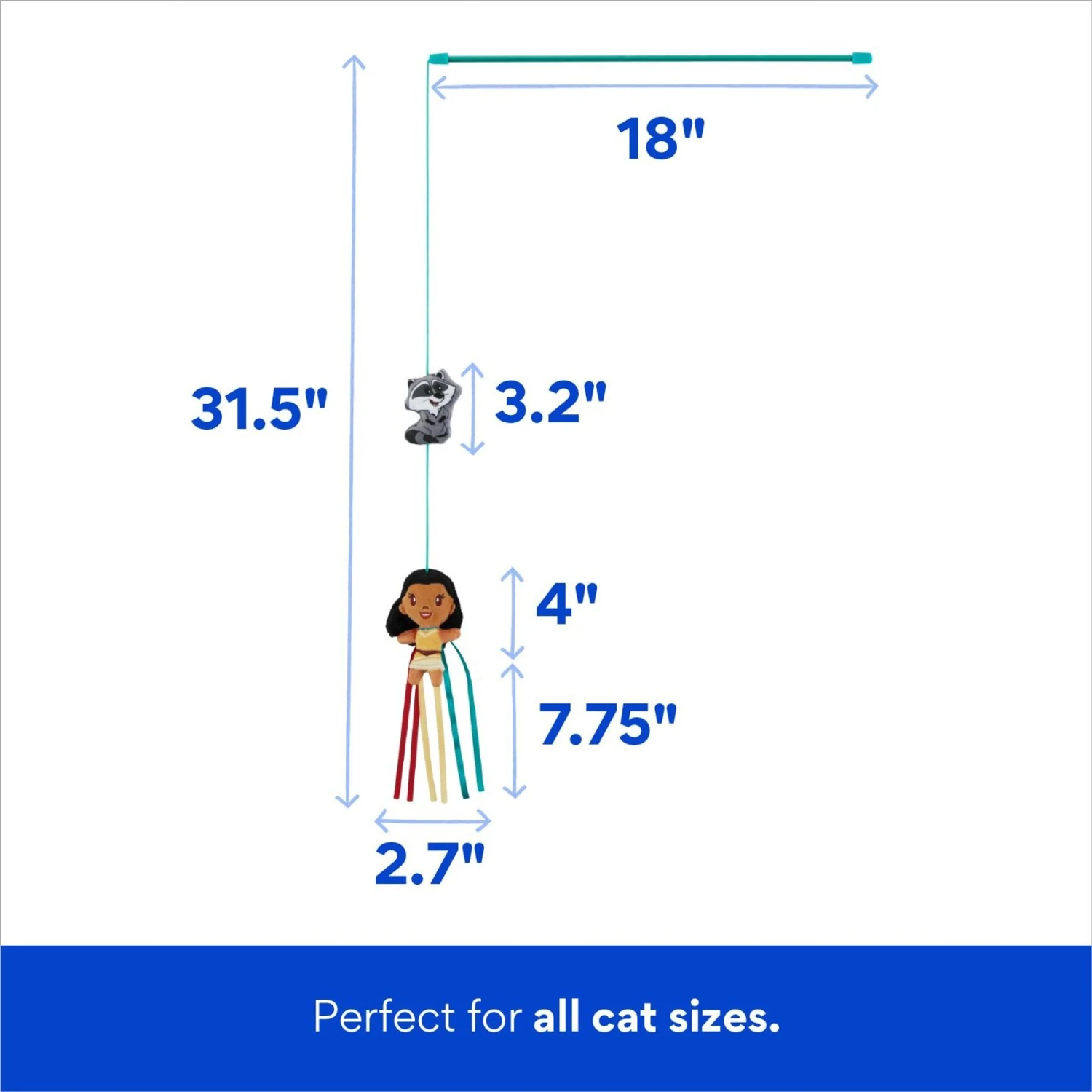 Disney Princess Pocahontas Teaser Wand Cat Toy With Catnip 2 Disney Princess Pocahontas Teaser Wand Cat Toy With Catnip - Image 2