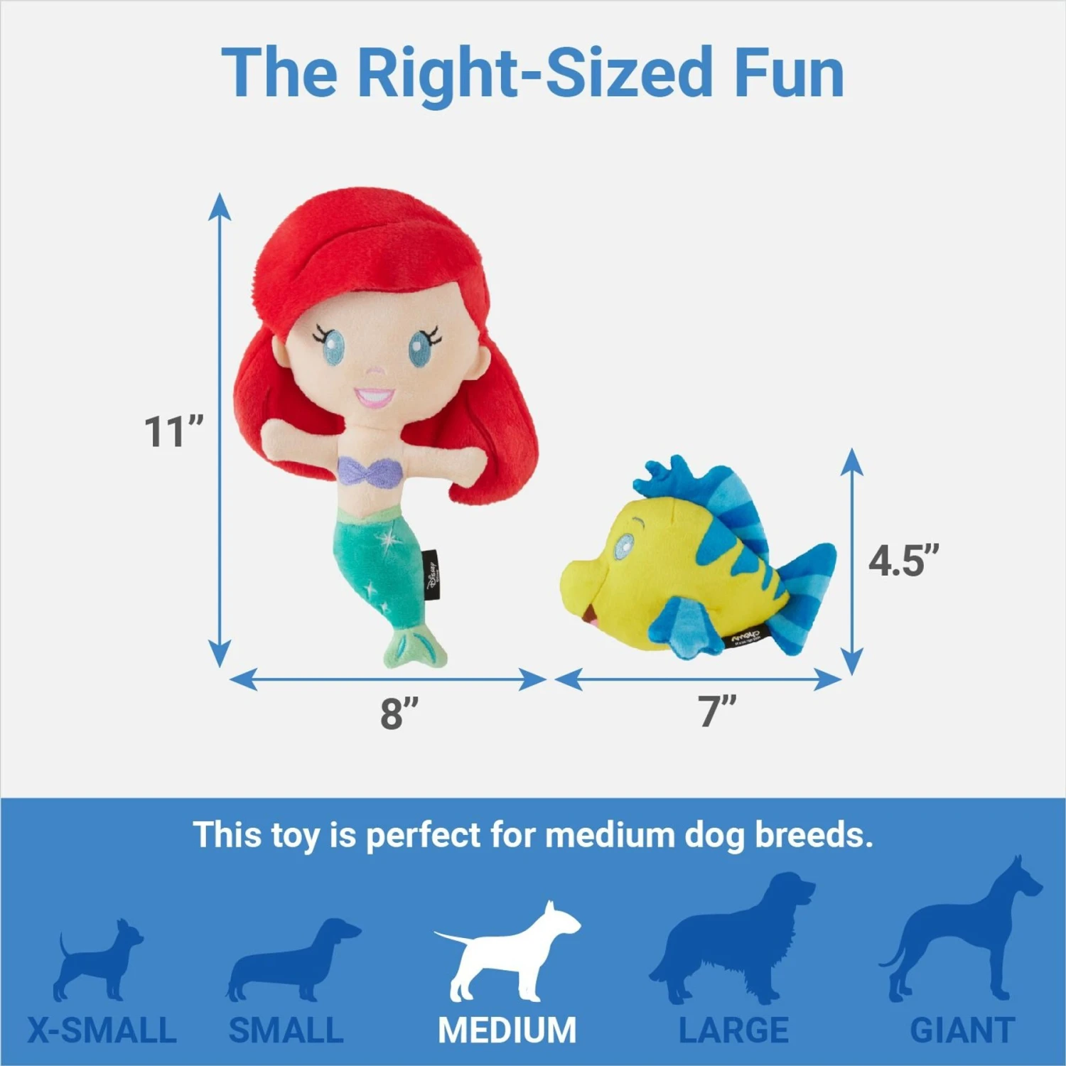 Disney Princess Ariel Plush Squeaky Dog Toy, 2 Count 2 Disney Princess Ariel Plush Squeaky Dog Toy, 2 Count - Image 2