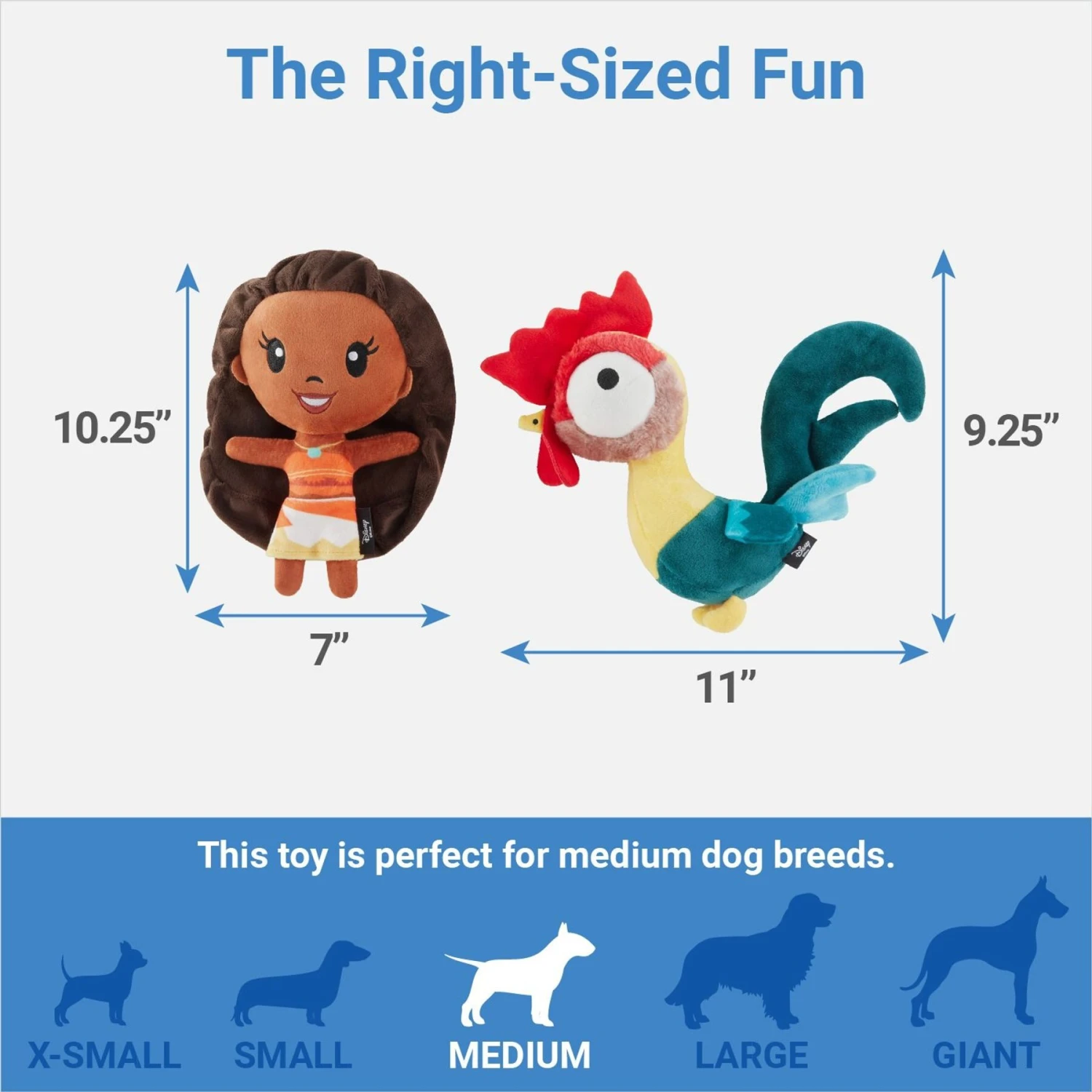 Disney Princess Moana Plush Squeaky Dog Toy, 2 Count 2 Disney Princess Moana Plush Squeaky Dog Toy, 2 Count - Image 2