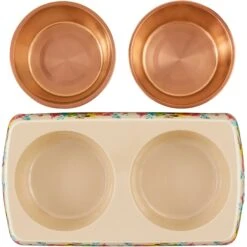 Disney Minnie Mouse Summer Bamboo Melamine Stainless Steel Double Dog & Cat Bowl & Disney Minnie Mouse Peek-A-Boo Melamine Stainless Steel Double Dog & Cat Bowl -Disney 623430 PT3. AC SS1800 V1661896321