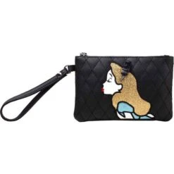 Disney Alice Wonderland Purse Pouch Curiouser And Curiouser Official Black