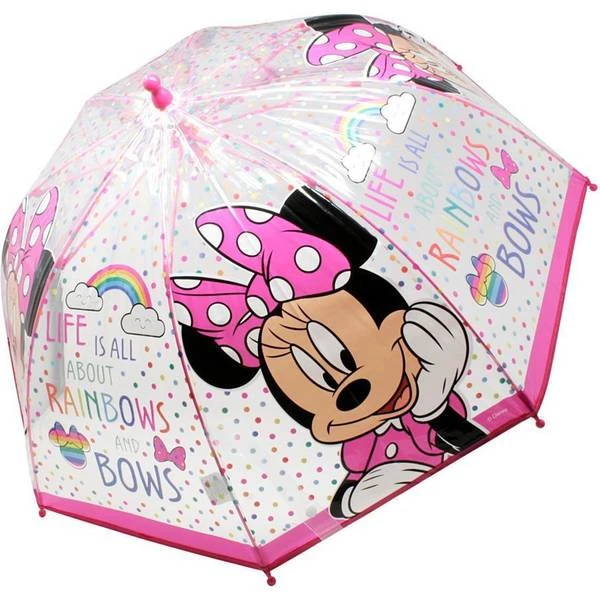 Disney Junior Kids' Pink Minnie Stick Umbrella 1 Disney Junior Kids' Pink Minnie Stick Umbrella