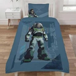 Disney Lightyear Space Ranger 100% Cotton Single Duvet Cover Set