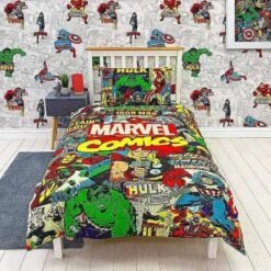 Disney Marvel Comics Single Duvet Set Multi, Multi