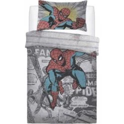 Disney Marvel Comics Spiderman Comic Group Grey Panel Bed