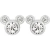 Disney Mickey & Minnie Head Earrings - Silver/Transparent
