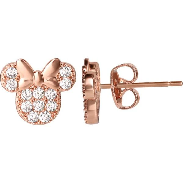 Disney Minnie Mouse Stone Set Earrings - Rose Gold/Transparent 2 Disney Minnie Mouse Stone Set Earrings - Rose Gold/Transparent - Image 2