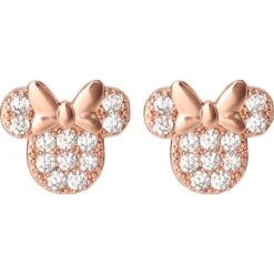 Disney Minnie Mouse Stone Set Earrings - Rose Gold/Transparent