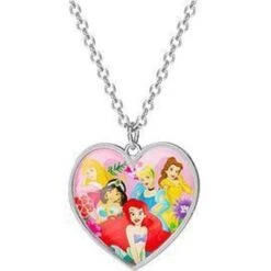 Disney Princess Pendant Necklace - Silver/Multicolour