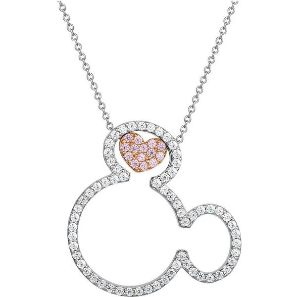 Disney Sterling Cubic Zirconia Heart Mickey Necklace 1 Disney Sterling Cubic Zirconia Heart Mickey Necklace